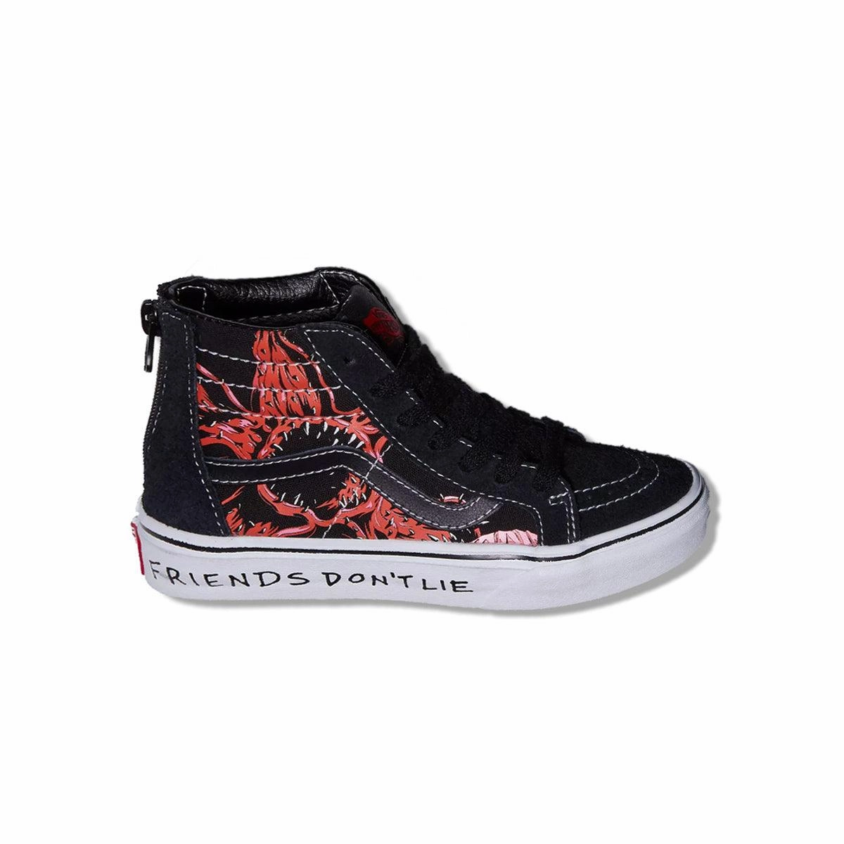  Stranger Things Kid's SK8-Hi Zip 'Friends Don't Lie' Ultra-soft performance