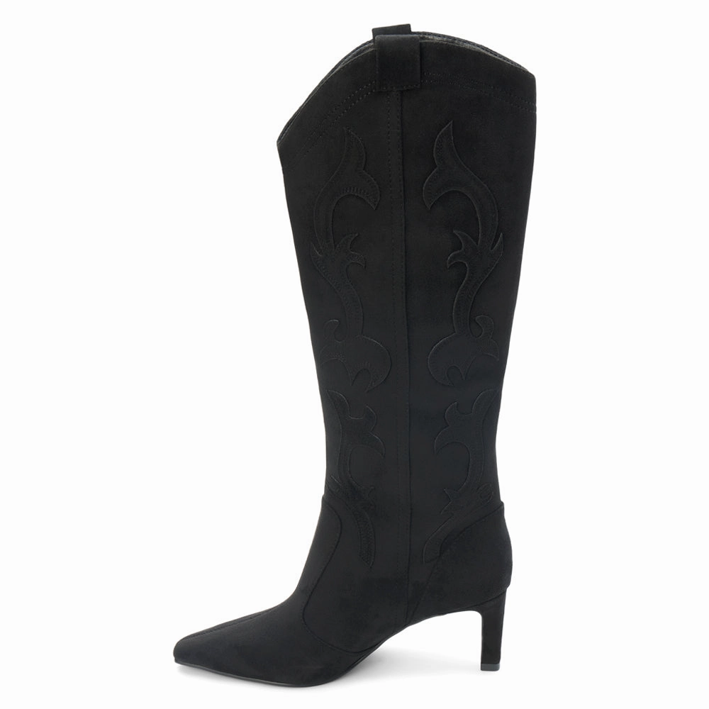 Silent Step Abrams Embroidered Pointed Toe Pull On Cowboy Boots