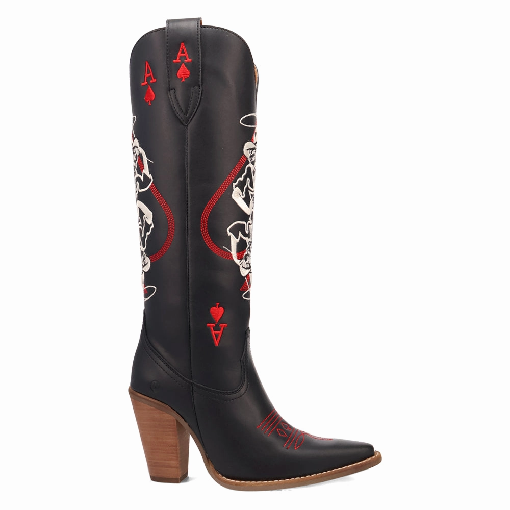 Adventure Ready Ventilated Ace Of Spades Embroidered Snip Toe Cowboy Boots