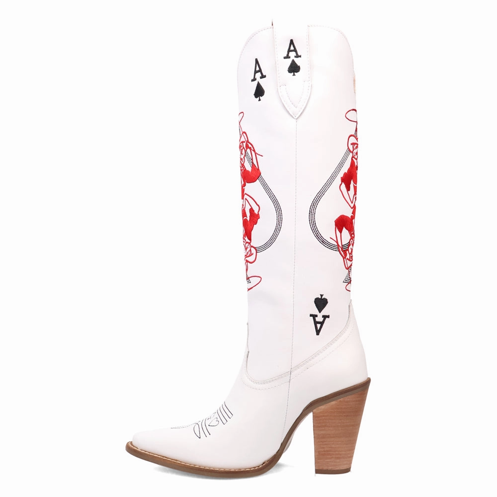 Ace Of Spades Embroidered Snip Toe Cowboy Boots Festival Vibe