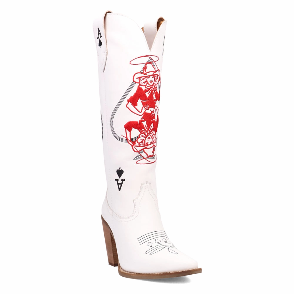 Ace Of Spades Embroidered Snip Toe Cowboy Boots Seamless Comfort Weather Resistant User Flex Groove Engineering