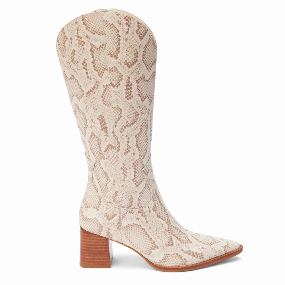 Superior Design Work Approved Addison Snake Pointed Toe Zippered Cowboy Boots