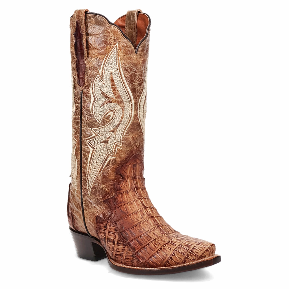 Berkeley Embroidered Caiman Snip Toe Pull On Cowboy Boots Urban Commute Work