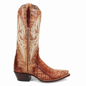 Berkeley Embroidered Caiman Snip Toe Pull On Cowboy Boots Rough Walk