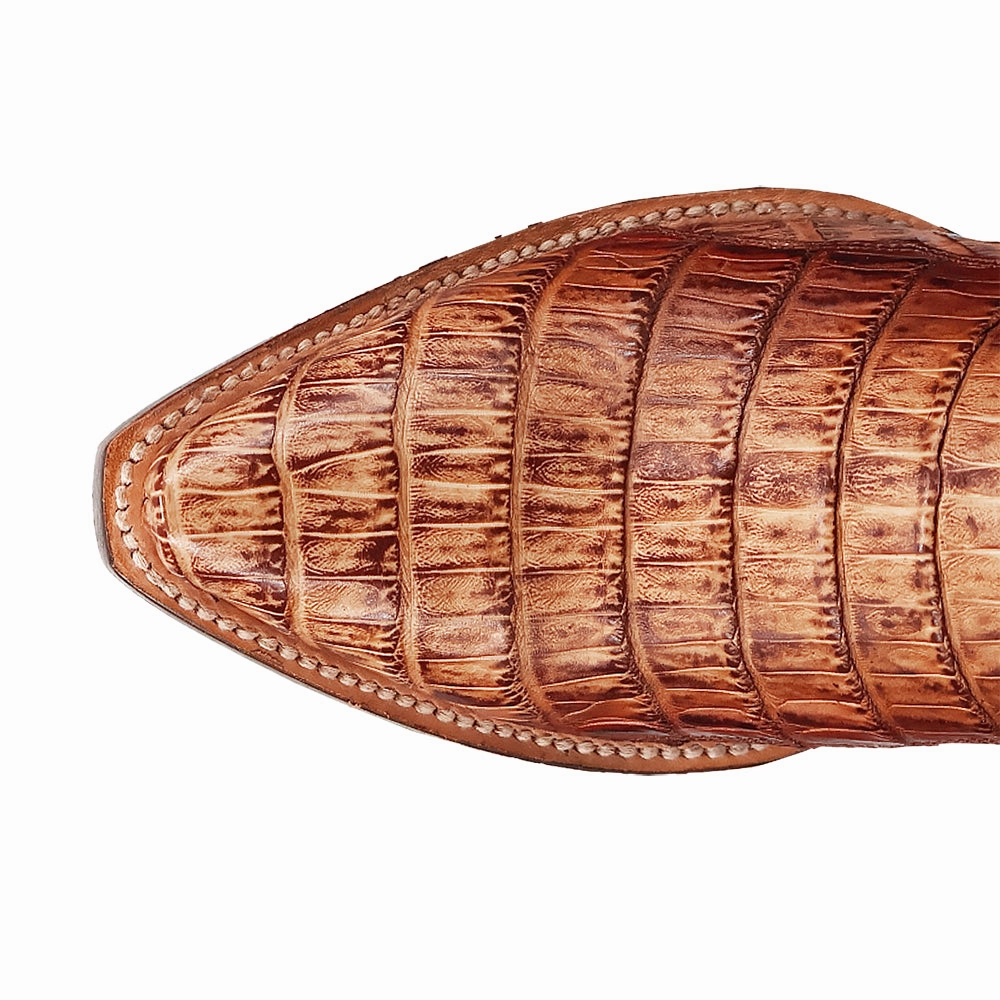 Workwear Style Berkeley Embroidered Caiman Snip Toe Pull On Cowboy Boots