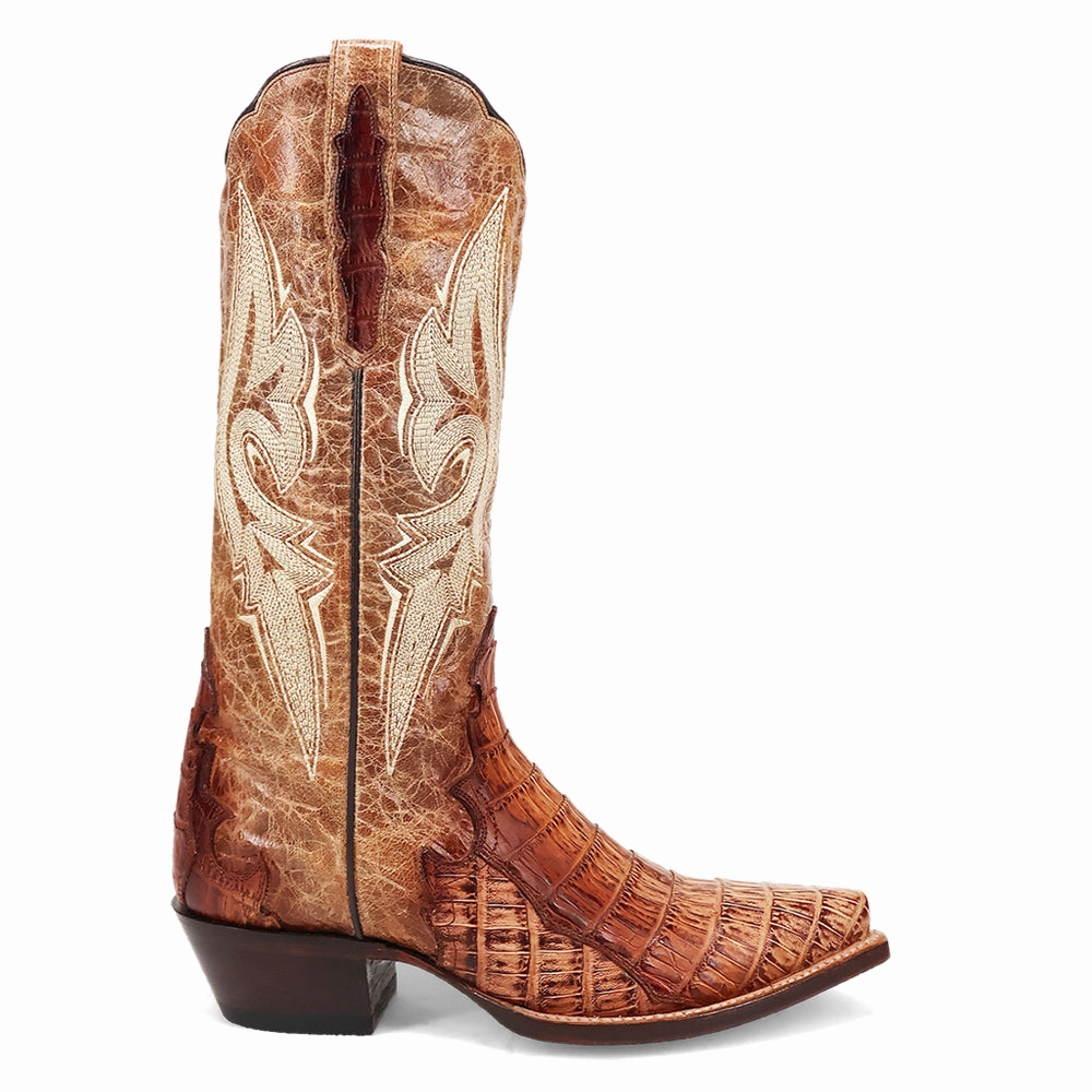 Berkeley Embroidered Caiman Snip Toe Pull On Cowboy Boots Rough Walk