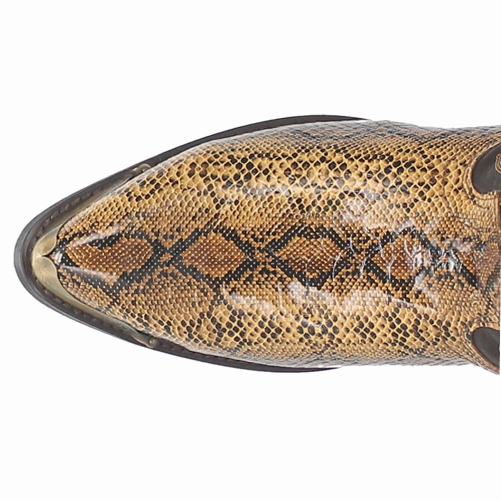 Monty Snake Print Pointed Toe Pull On Cowboy Boots Classy ease adjustable - strap