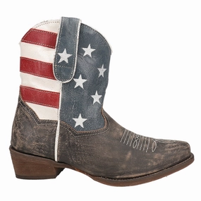 Torsion Stability System American Beauty Distressed Round Toe Cowboy Booties