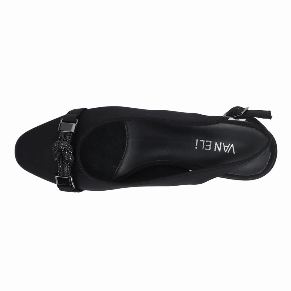 Aldora Rhinestone Round Toe Slingback Pumps Core Edge