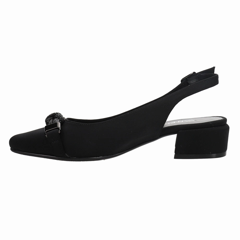 Main Stage Aldora Rhinestone Round Toe Slingback Pumps