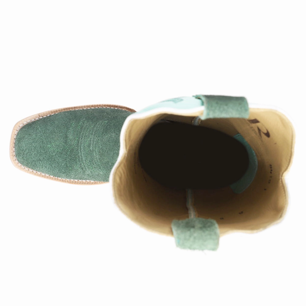 Extreme Cold Metallic Edge Rough Out Embroidered Narrow Square Toe Cowboy Boots