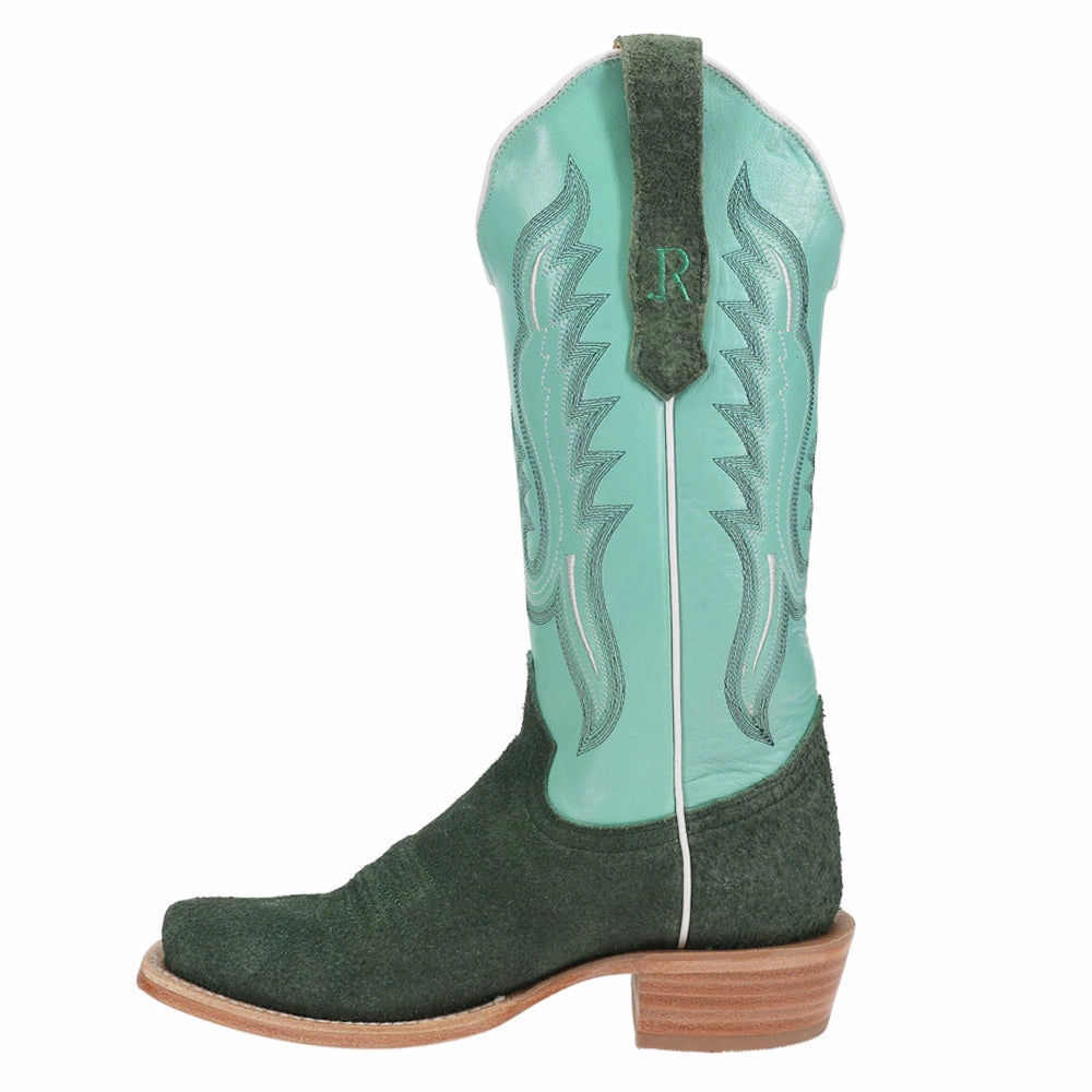 Practical Choice Rough Out Embroidered Narrow Square Toe Cowboy Boots