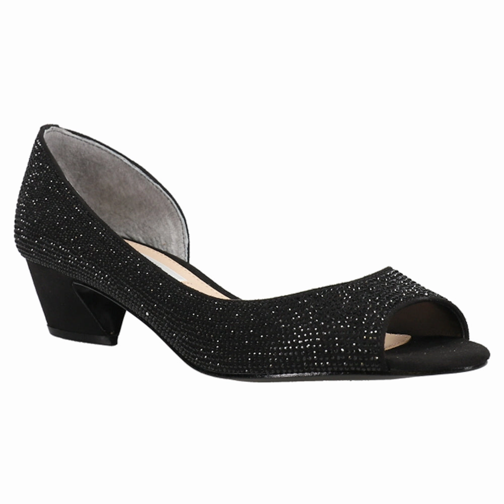 Rossie Rhinestone Peep Toe Evening Pumps Street Formal Neutral Dressing