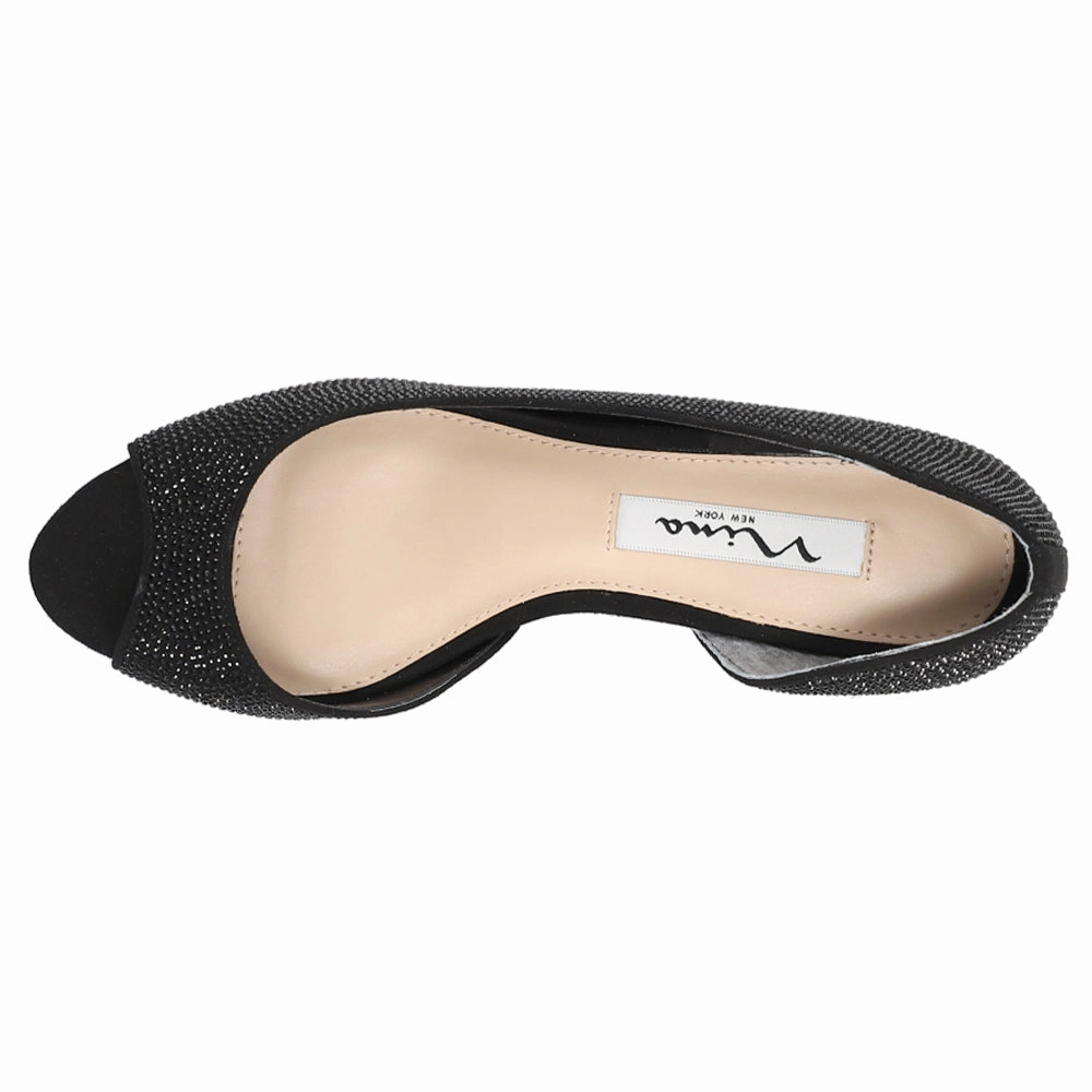 Rich Hue Professional Appearance Rossie Rhinestone Peep Toe Evening Pumps