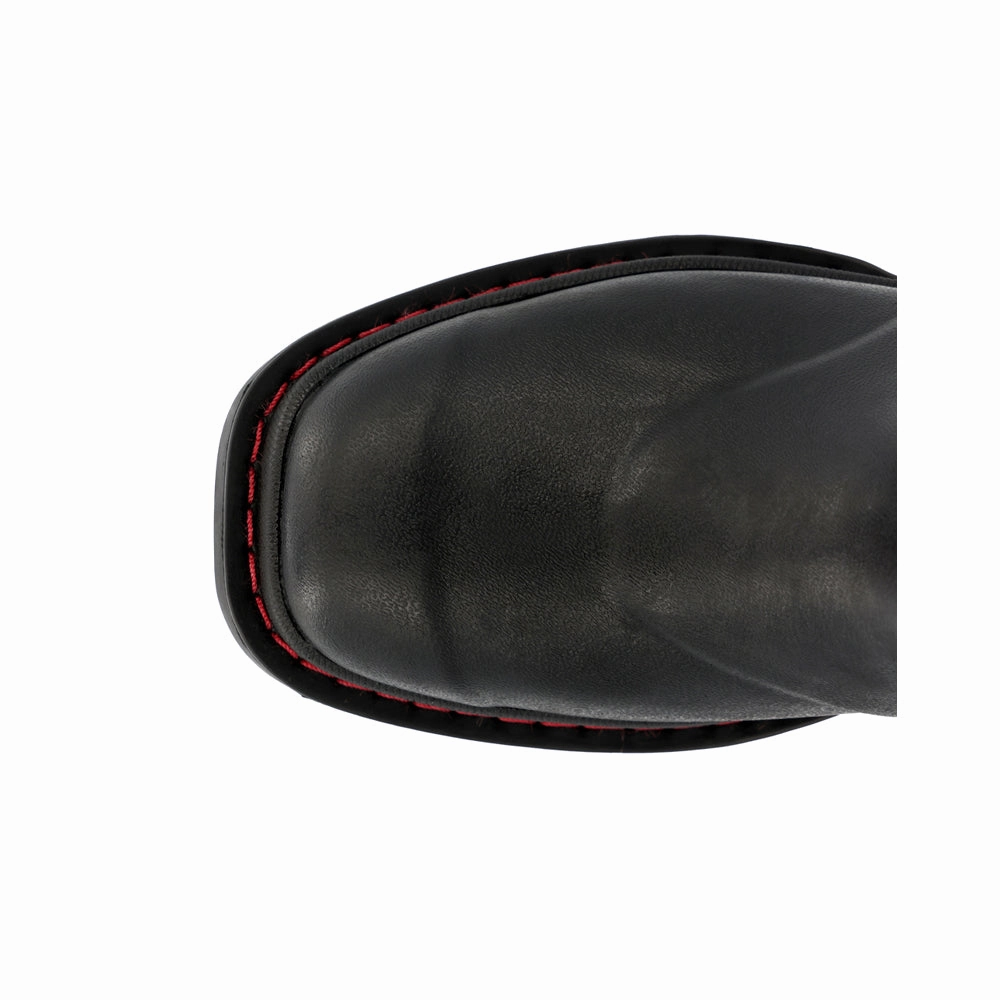 Chore Western Round Toe Pull On Boots (Little Kid-Big Kid) Low Profile Urban Commute Fur Trim