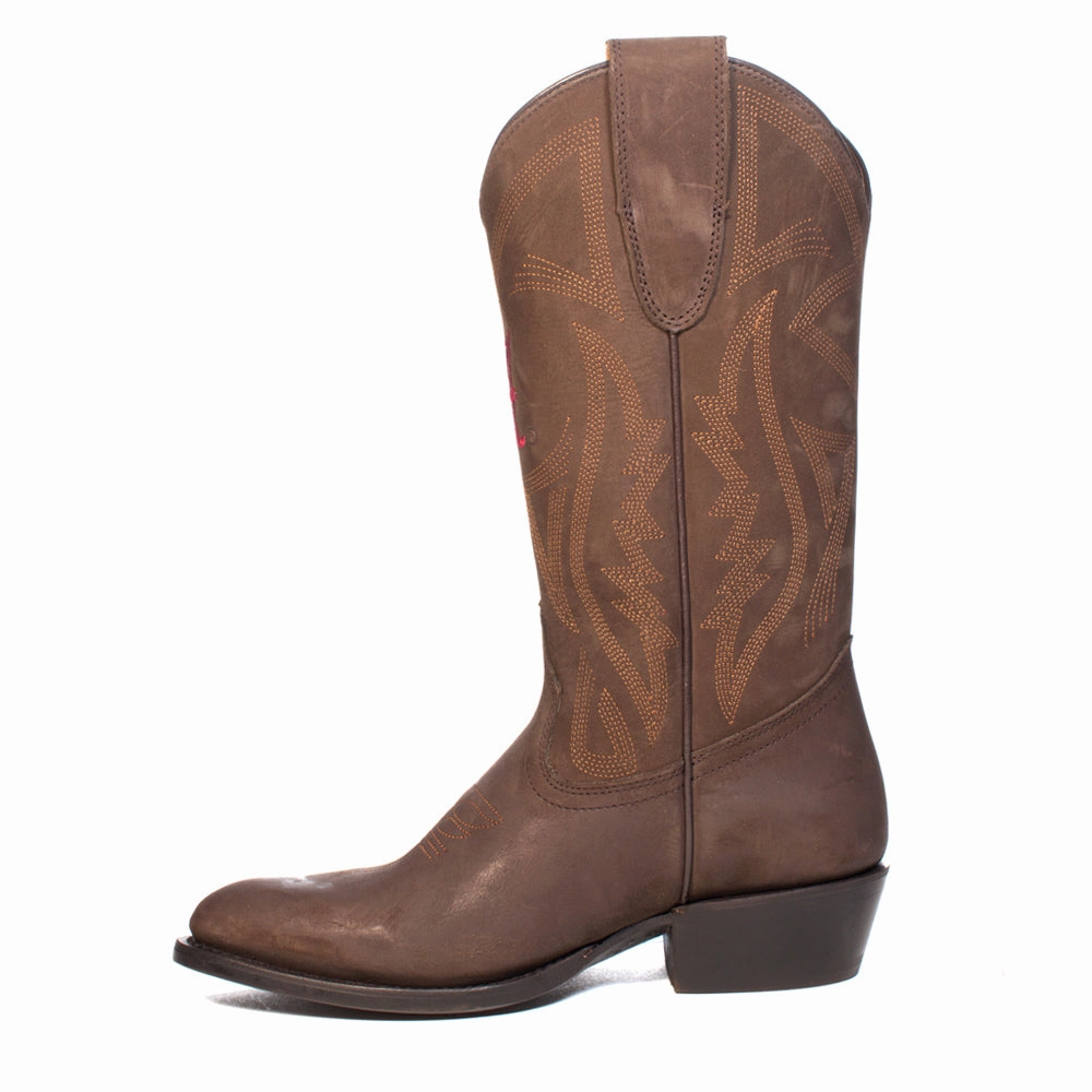 University of Alabama Embroidered Round Toe Pull On Cowboy Boots Sharp Look Practical Style