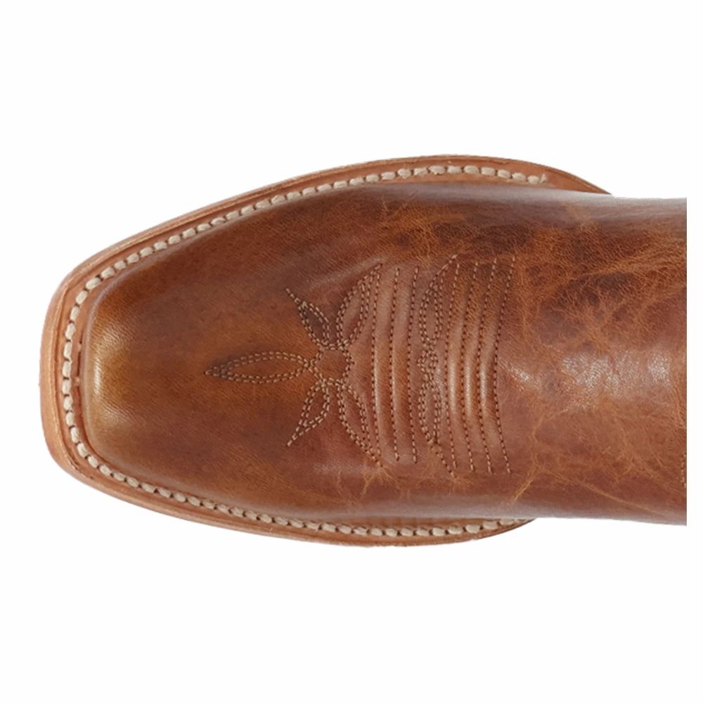 Practical Style Quick Drying Hiking Trails Amber Embroidered Trail Square Toe Pull On Cowboy Boots