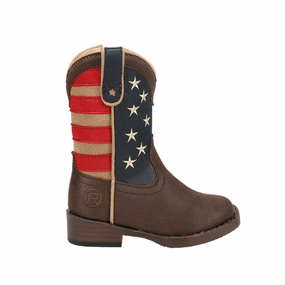 American Patriot Square Toe Cowboy Boots (Toddler) Thick Lining