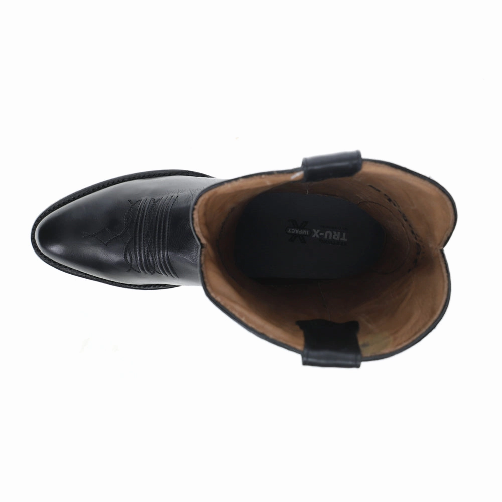 Ames Embroidered Round Toe Pull On Cowboy Boots lace up closure Padded Design