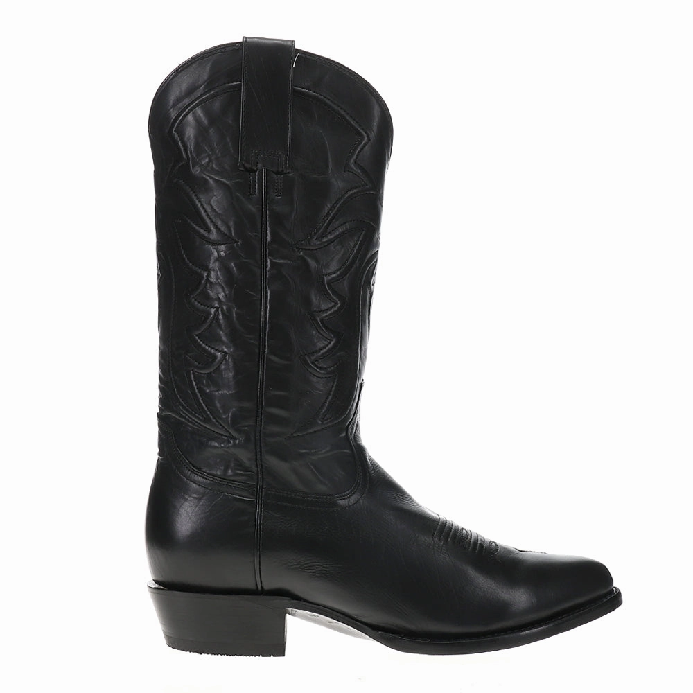 Formal Event perforated upper Ames Embroidered Round Toe Pull On Cowboy Boots