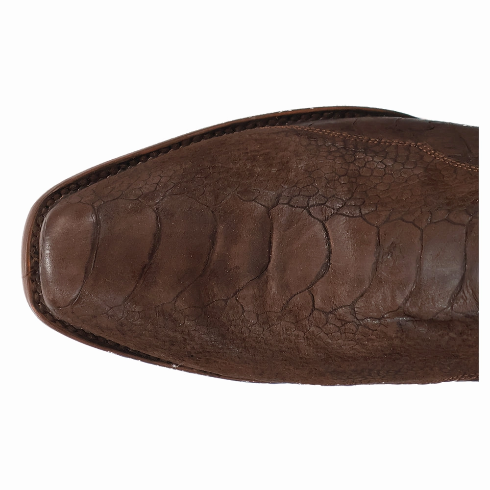 Water Resistant Design Built-in comfort Anders Embroidered Ostrich Square Toe Cowboy Boots