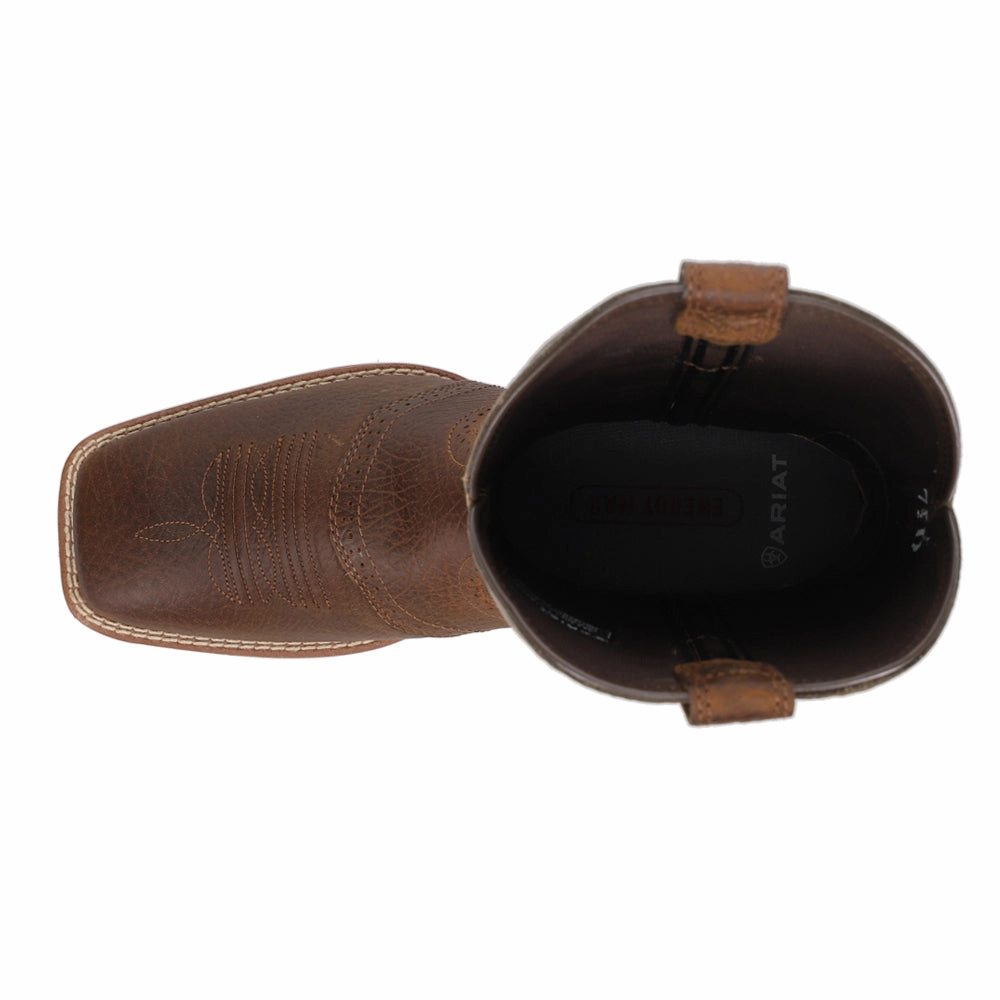 Hybrid Ranchway Embroidered Square Toe Pull On Cowboy Boots Slip On Mechanism