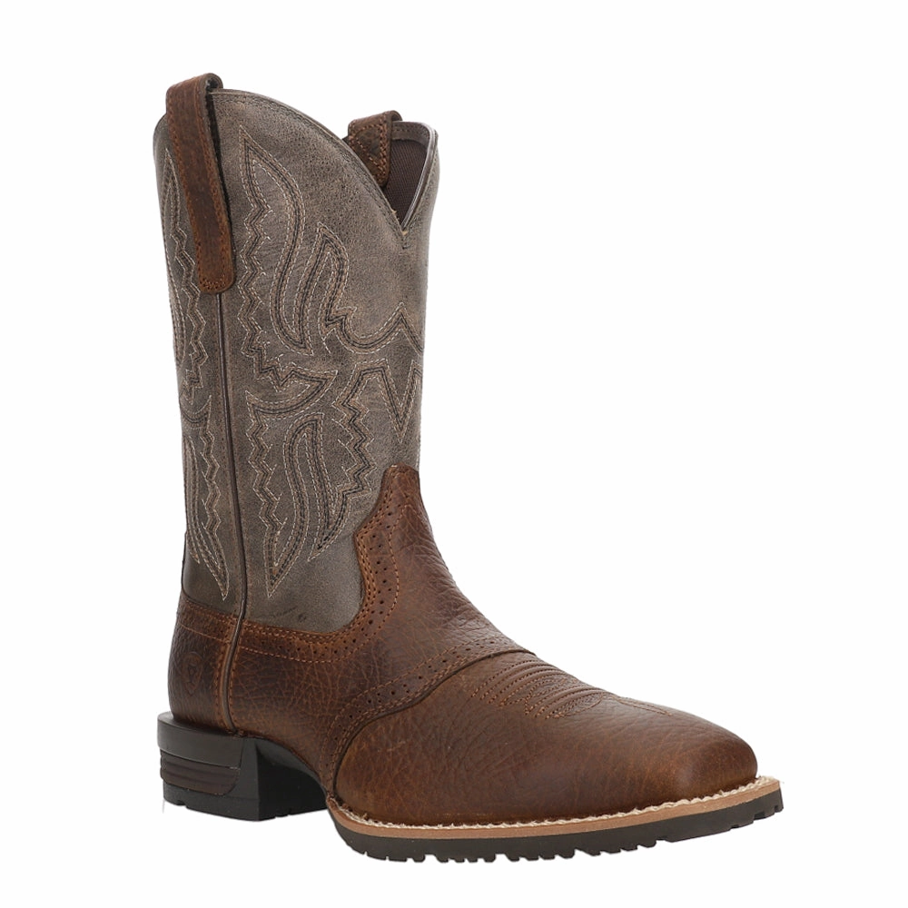 Hybrid Ranchway Embroidered Square Toe Pull On Cowboy Boots Unisex Styling