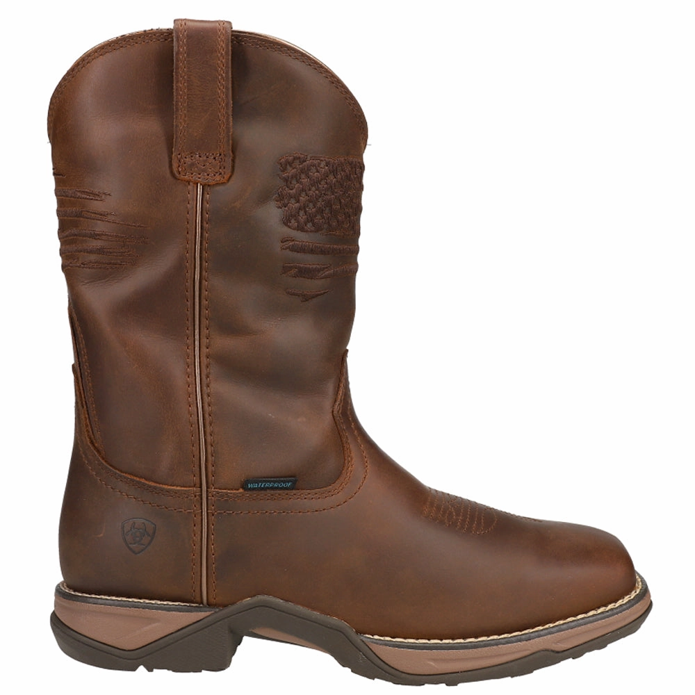 Anthem Patriot Embroidery Pull On Boots Cushioned Insole