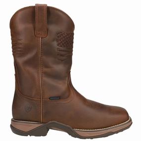 Anthem Patriot Embroidery Pull On Boots Cushioned Insole