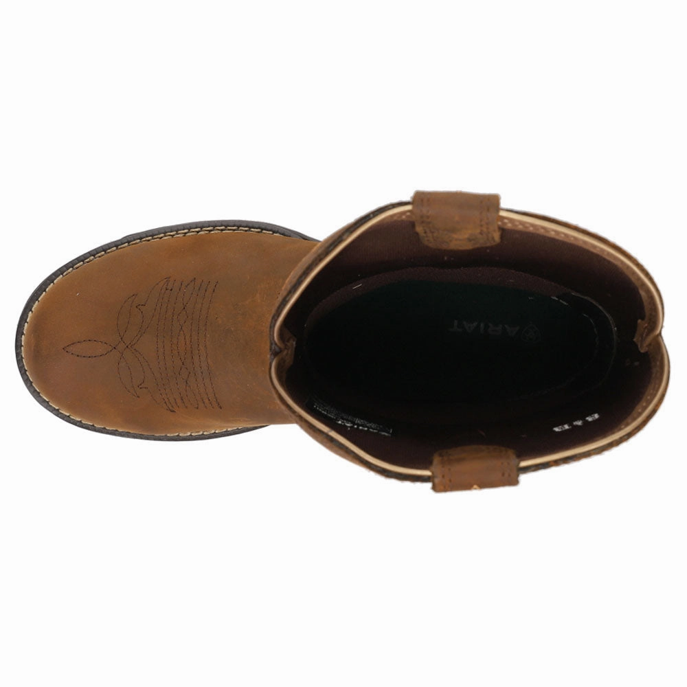 Anthem Shortie H20 Embroidery Round Toe Pull On Cowboy Boots Long Hike Stable Support Windy Weather