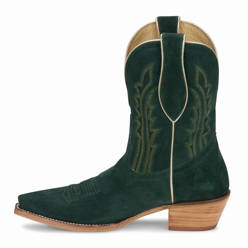 Lea 9 Inch Suede Snip Toe Cowboy Boots Pull-on style Storm Mode