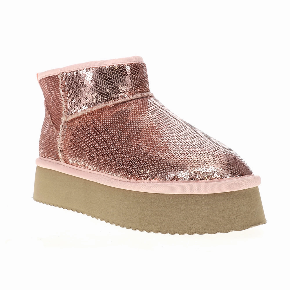 Room Service Sequin Platform Round Toe Booties Comfortable ankle support Anti Odor Urban Commute