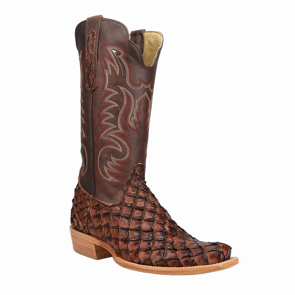 Pirarucu Embroidered Narrow Square Toe Cowboy Boots All-around cushioning ethnic