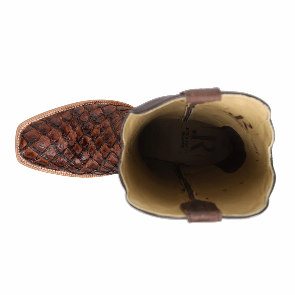 hardest Ultimate materials Pirarucu Embroidered Narrow Square Toe Cowboy Boots