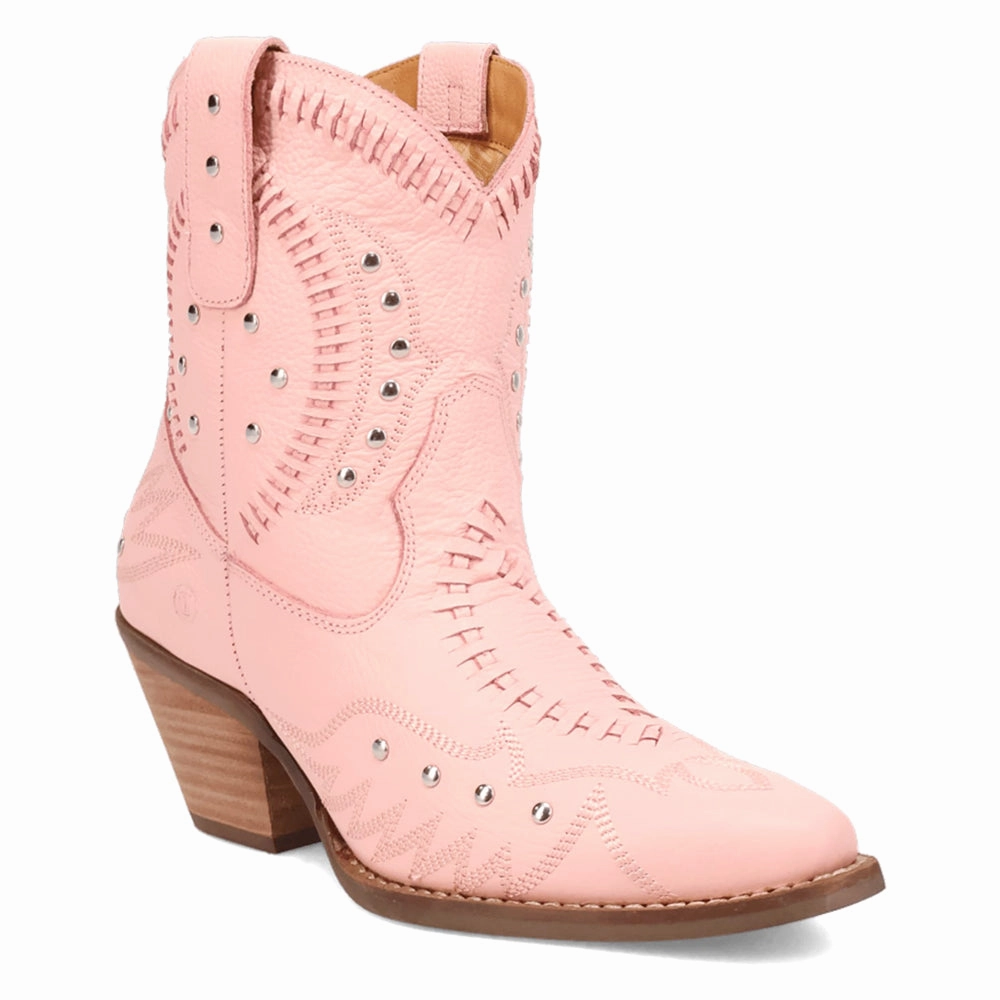 Precious Embroidered Studded Snip Toe Cowboy Booties Easy On Design Comfortable Stride