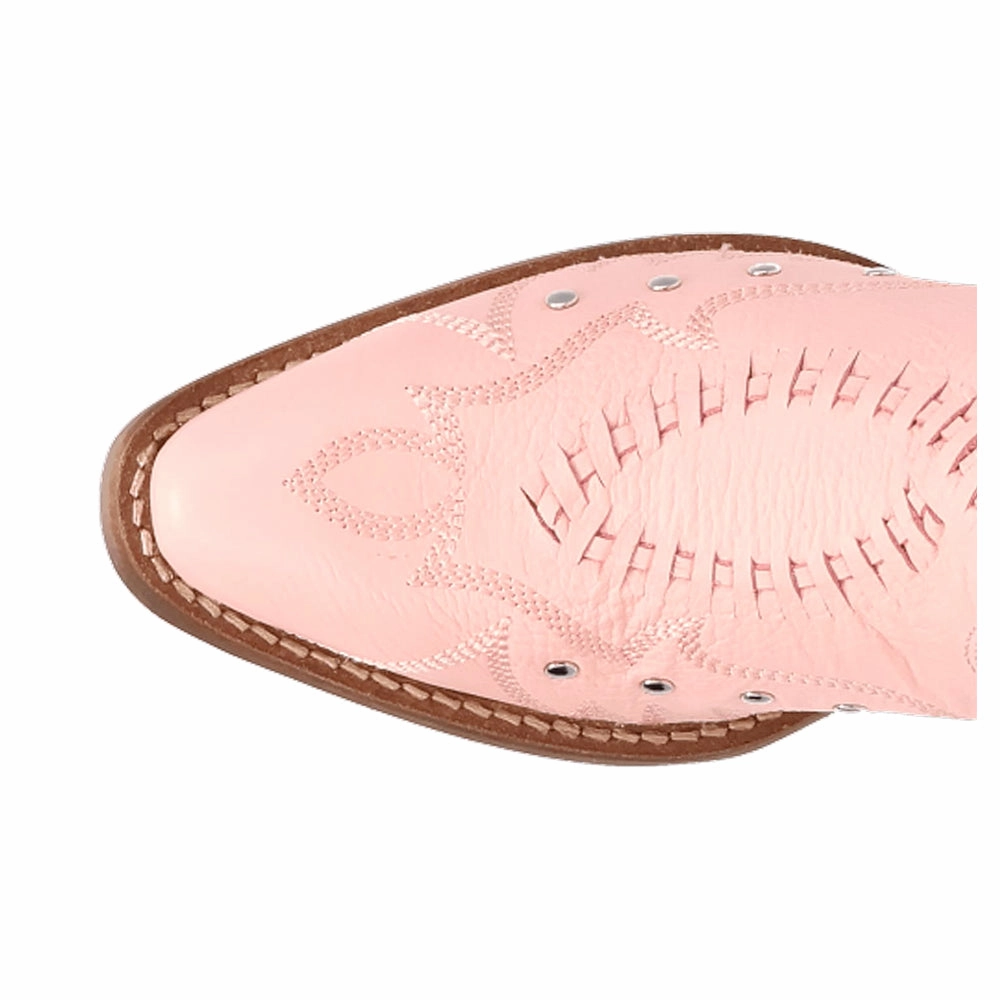 Flexible Design Precious Embroidered Studded Snip Toe Cowboy Booties