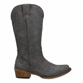 Riley Scroll Embroidered Snip Toe Cowboy Boots Winter Fashion Rugged Built City Walking