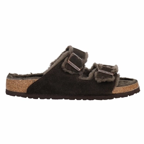 Abrasion Resistant Toe Cap Athletic Look Arizona Shearling Suede Leather Sandals