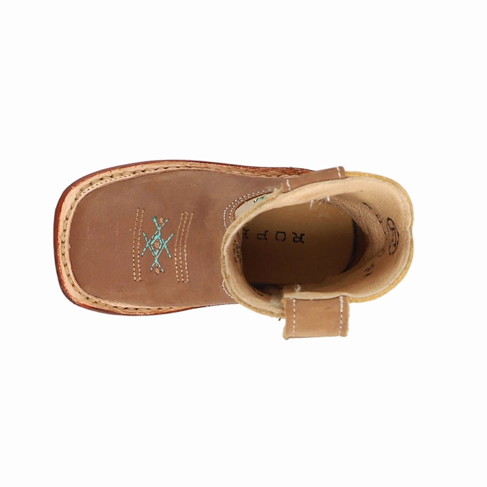 Pull on Thermal Core Snow Trekker Arrow Feather Embroidery Square Toe Cowboy Boots (Infant)