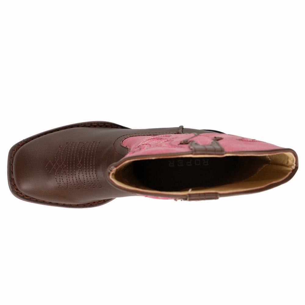 Texsis Square Toe Cowboy Boots (Little Kid-Big Kid) Stable Support Remote Hiking