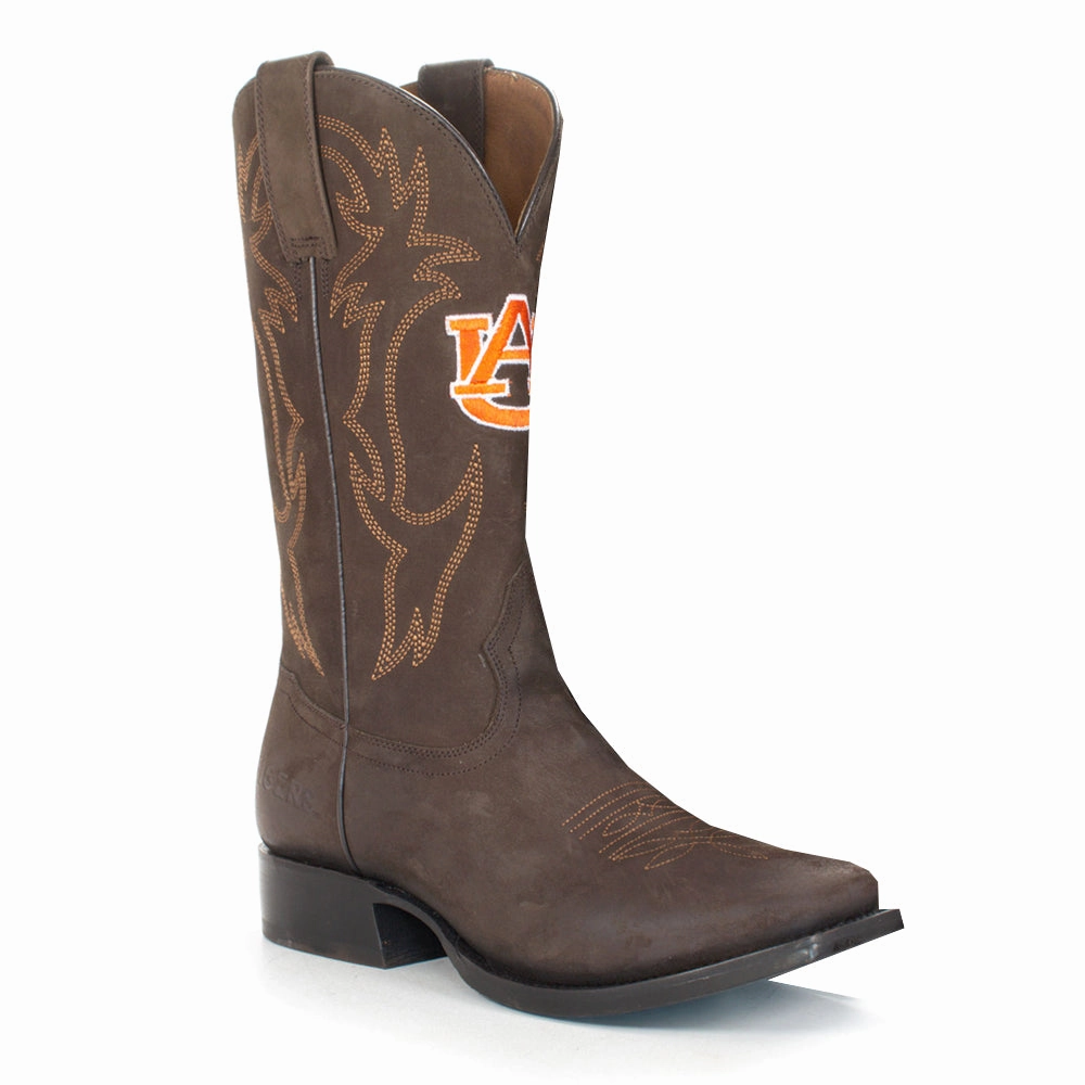 Comfort Lining Comfort Seeker Street Sound Auburn University Embroidered Round Toe Pull On Cowboy Boots