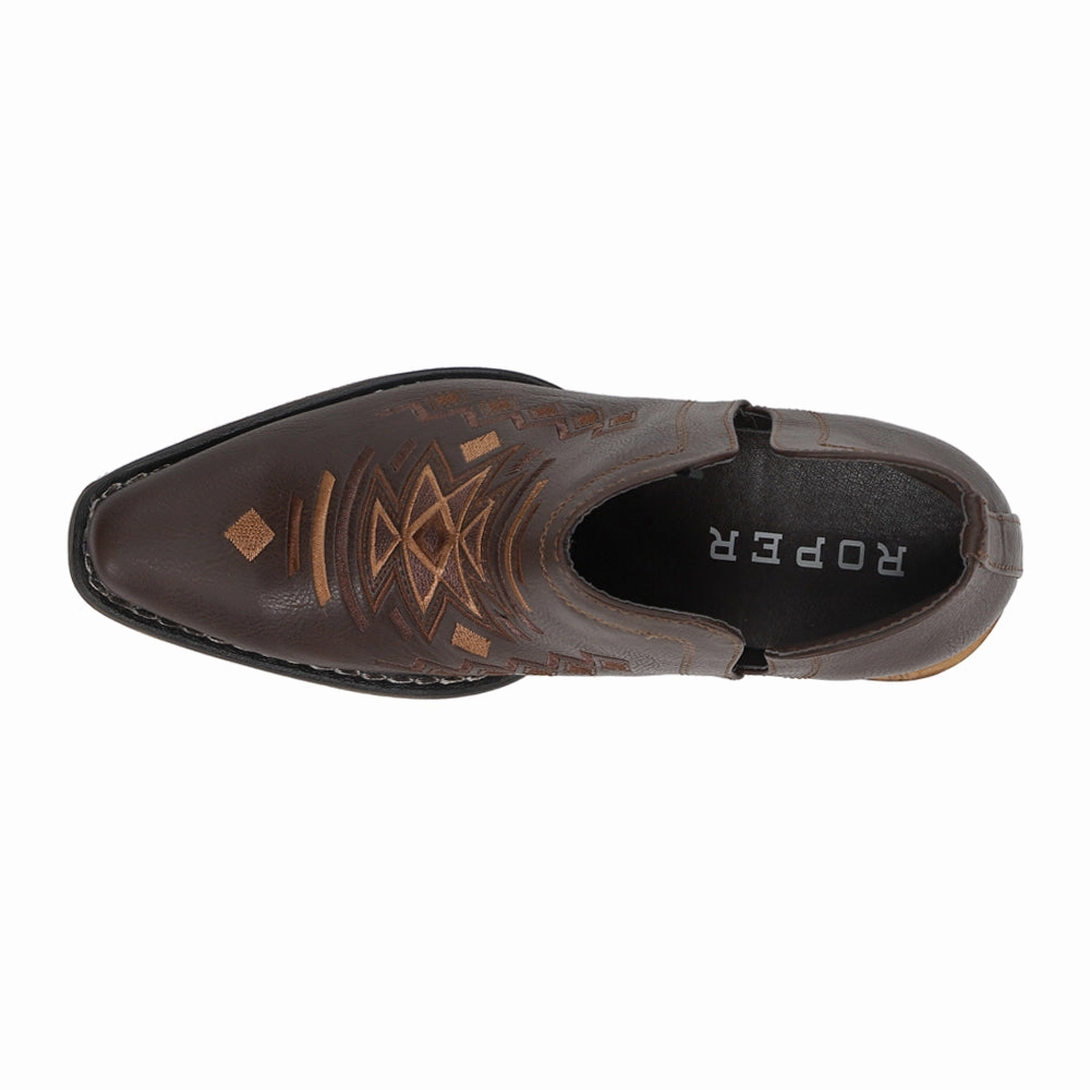 Ava Aztec Southwest Embroidered Snip Toe Cowboy Booties Trail Ready