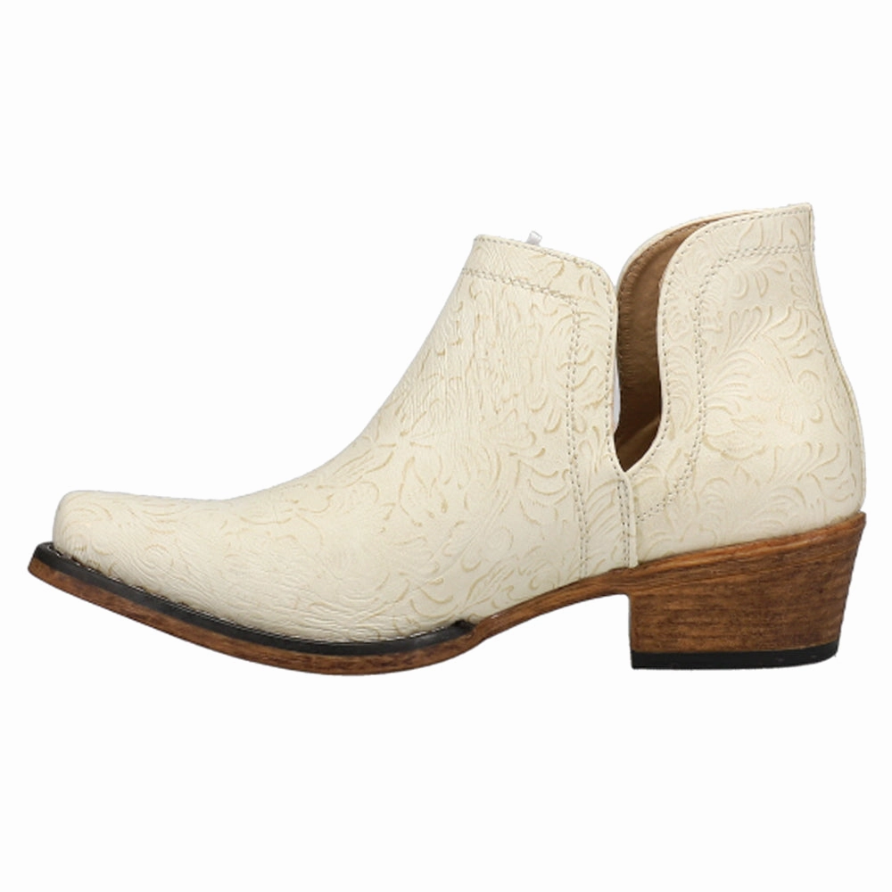 Long Wear Comfort Ava Floral Embossed Snip Toe Cowboy Booties