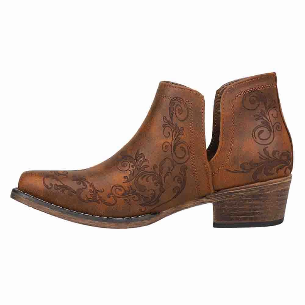 Ava Laser Embossed Snip Toe Cowboy Booties urban commuting