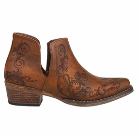 urban commuting Ava Laser Embossed Snip Toe Cowboy Booties