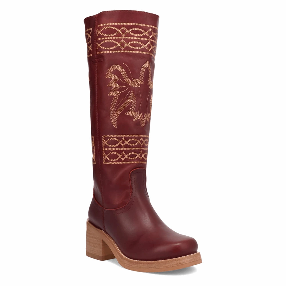 Avalon Embroidered Round Toe Pull On Boots Cold Climate