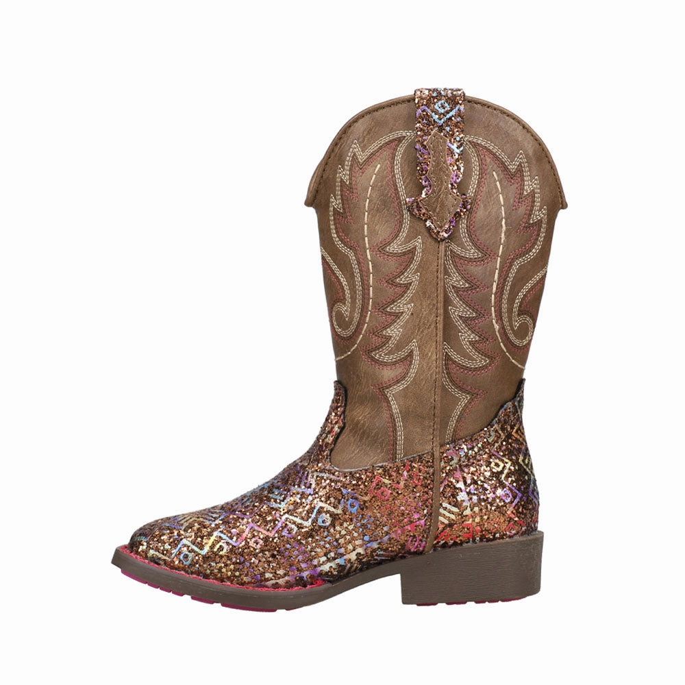 Casual Adventure Shear Warm Aztec Glitter Square Toe Cowboy Boots (Little Kid)