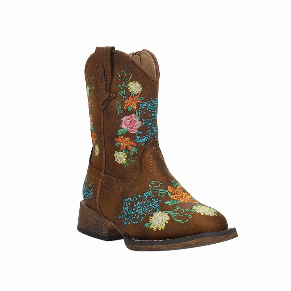 Feather Light Active Nomad Grip Strong Bailey Floral Square Toe Cowboy Boots (Toddler)