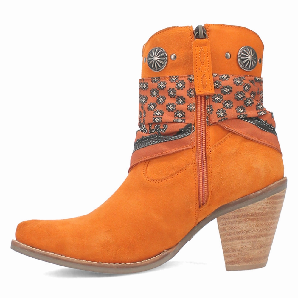 Anti Odor Daily Walks Side Zip Bandida Paisley Studded Round Toe Cowboy Booties