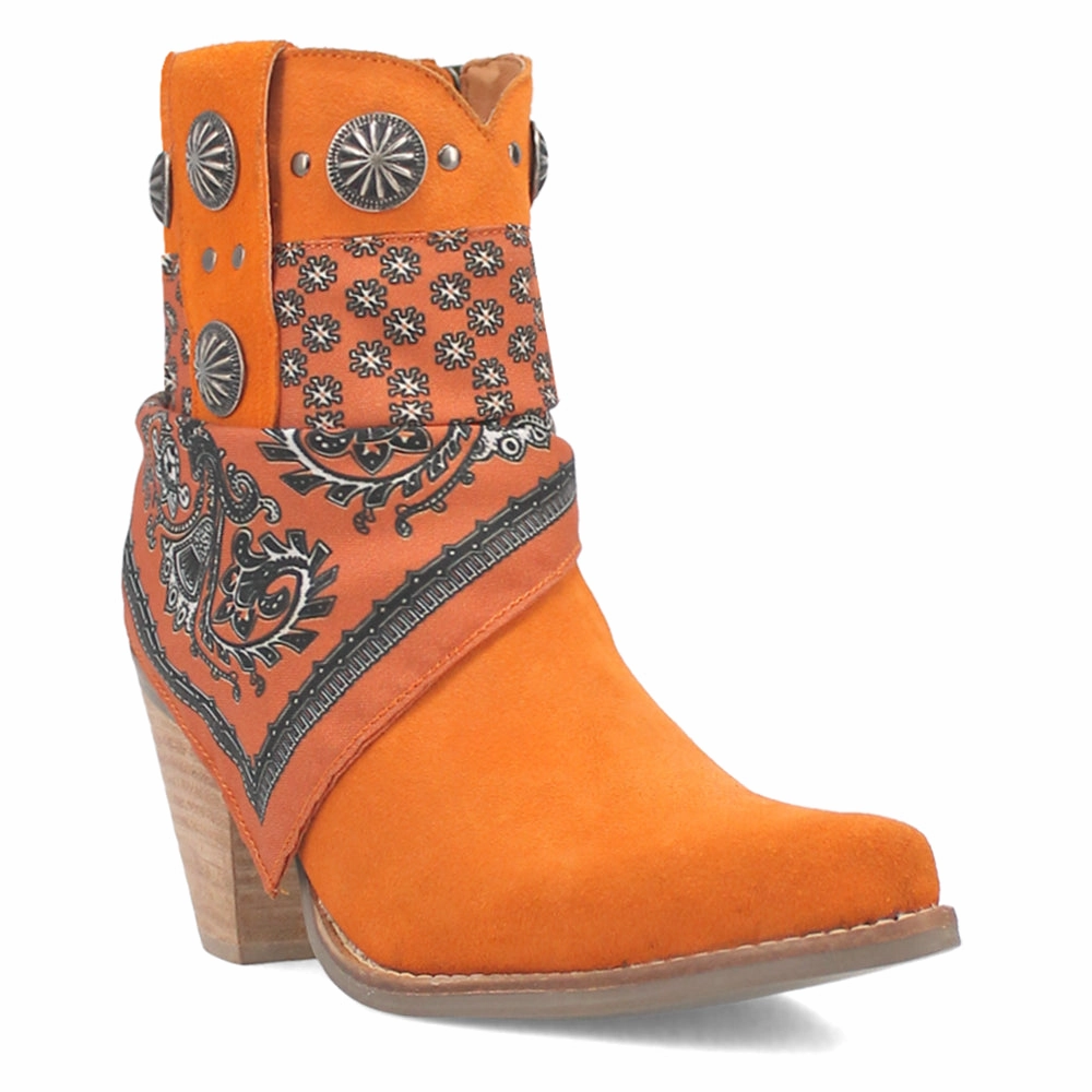 Bandida Paisley Studded Round Toe Cowboy Booties Thermal Core Adventure Seeker